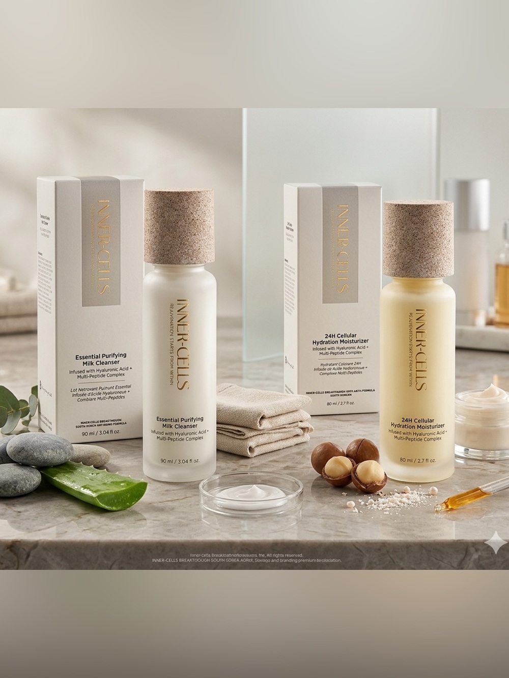 Inner-Cells 24H Moisturizer & Milk Cleanser Bundle ~ Retail $350